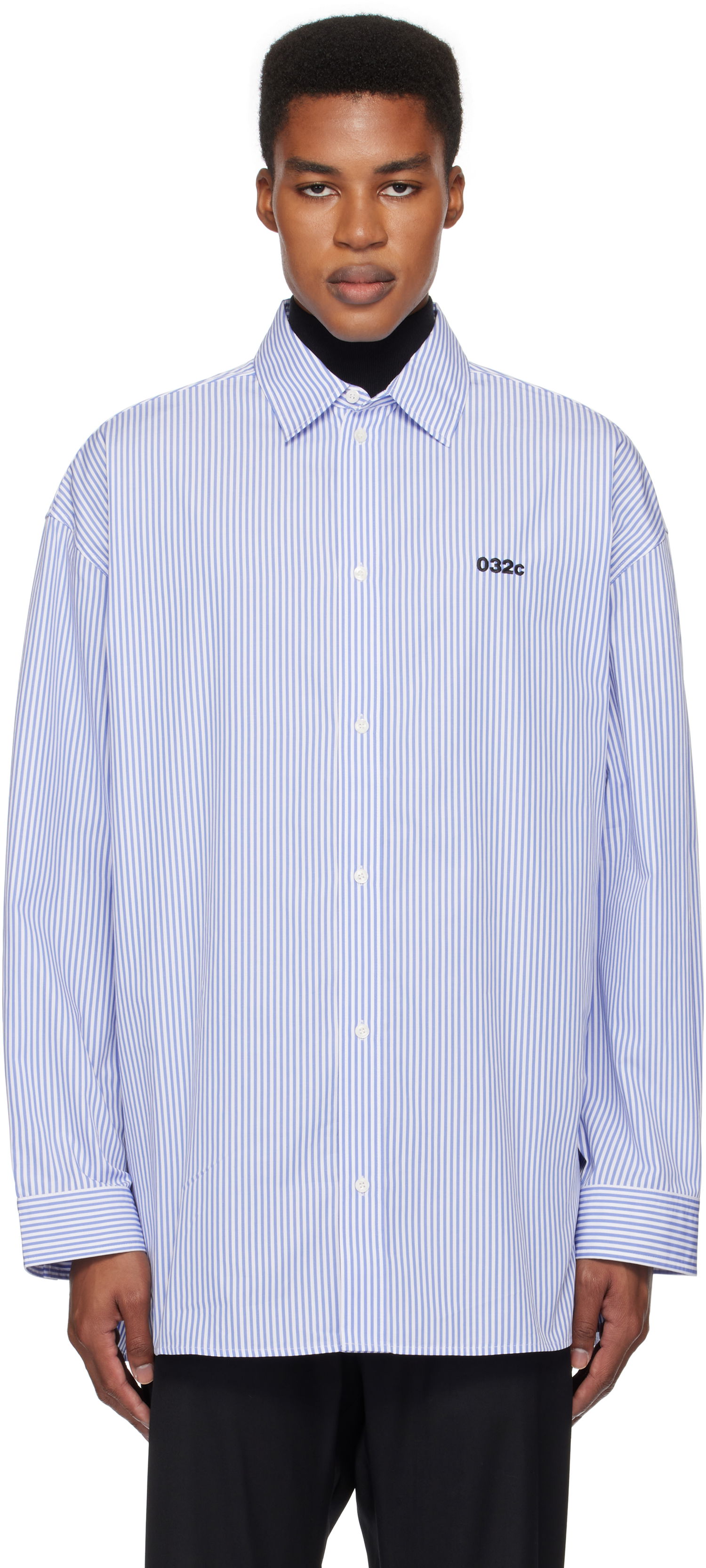 Srajce 032C Oversized Stripe Shirt Modra | F24-URW-1304-350, 0