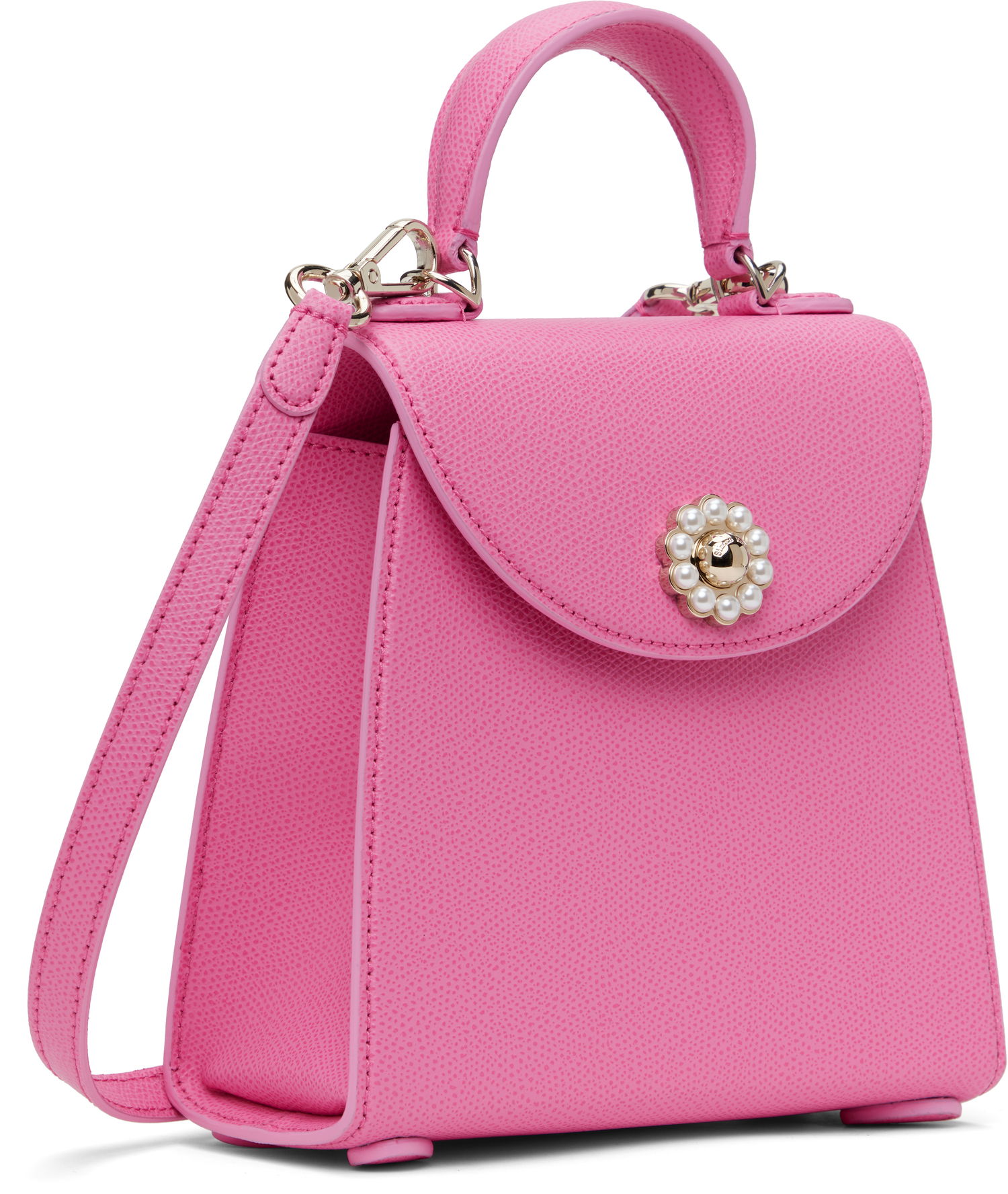 Torbica Simone Rocha Simone Rocha Mini Valentine Pearl-Embellished Crossbody Bag Roza | BAG172 0787, 1