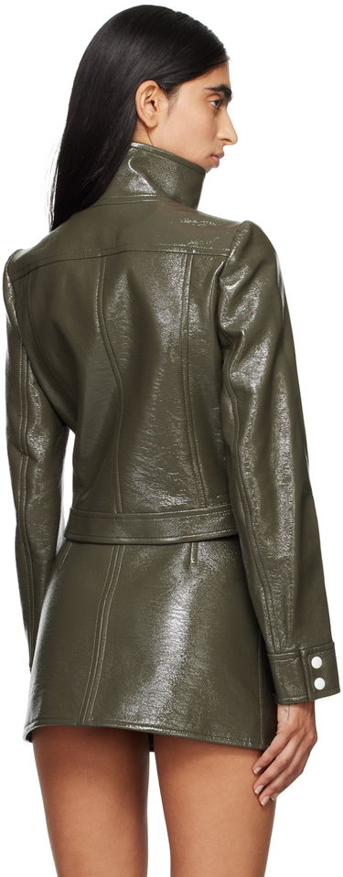 Bomber jakna Courrèges Courrèges Reedition Cropped Faux-Leather Jacket Zelena | 223CBL005VY0014, 2