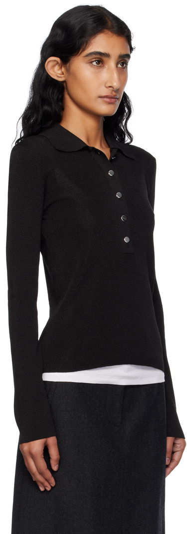 Polo majica A.P.C. A.P.C. Mila Knit Polo Top Črna | VIAMD-F23433, 1