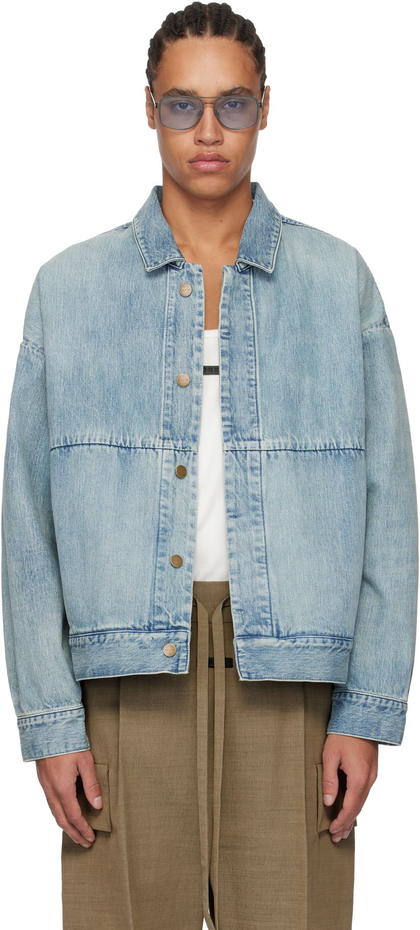 Jakna Fear of God Fear of God Trucker Denim Jacket Modra | FGE230-318DNM