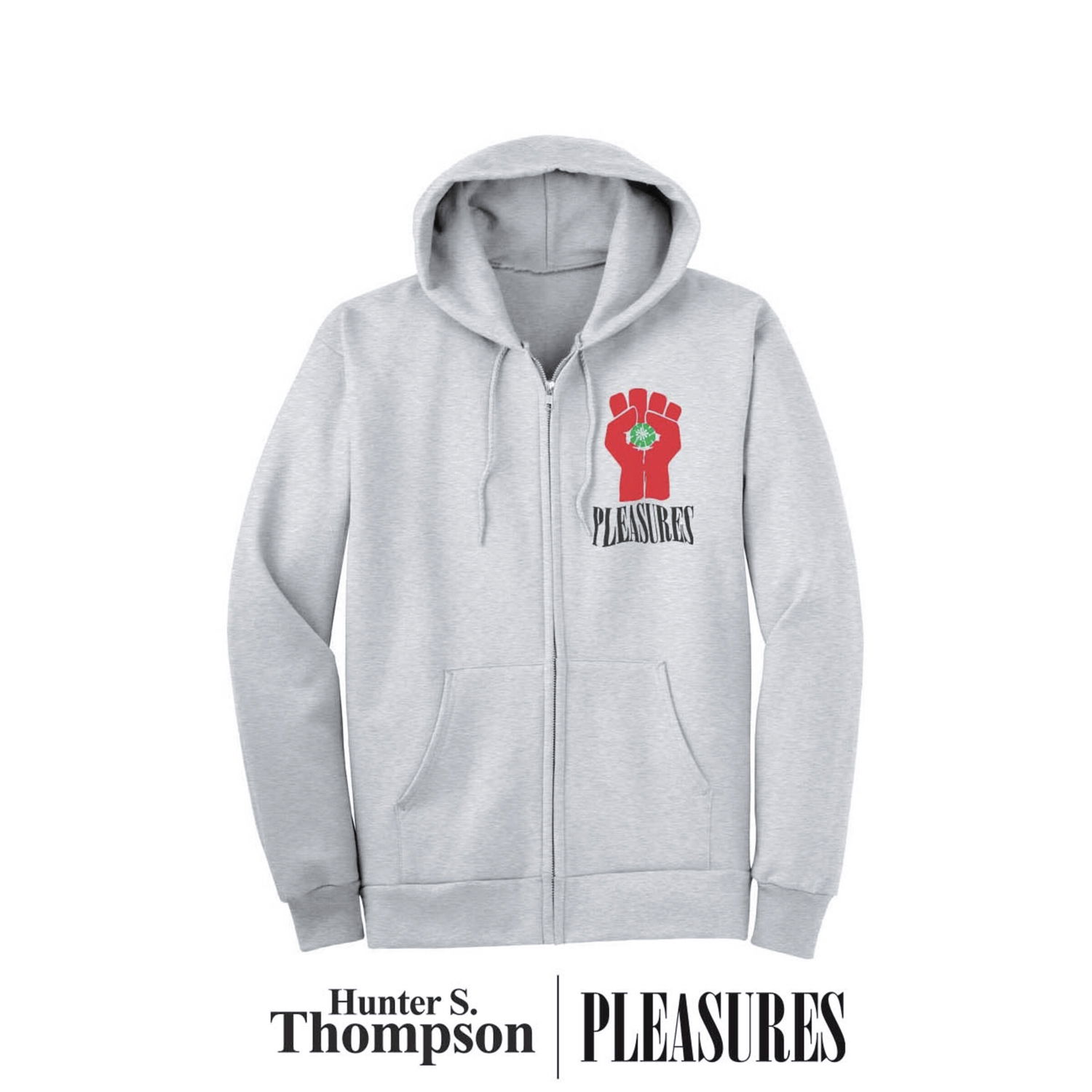 Pulover Pleasures HST Zip Hoodie Siva | P22W051-GREY, 1