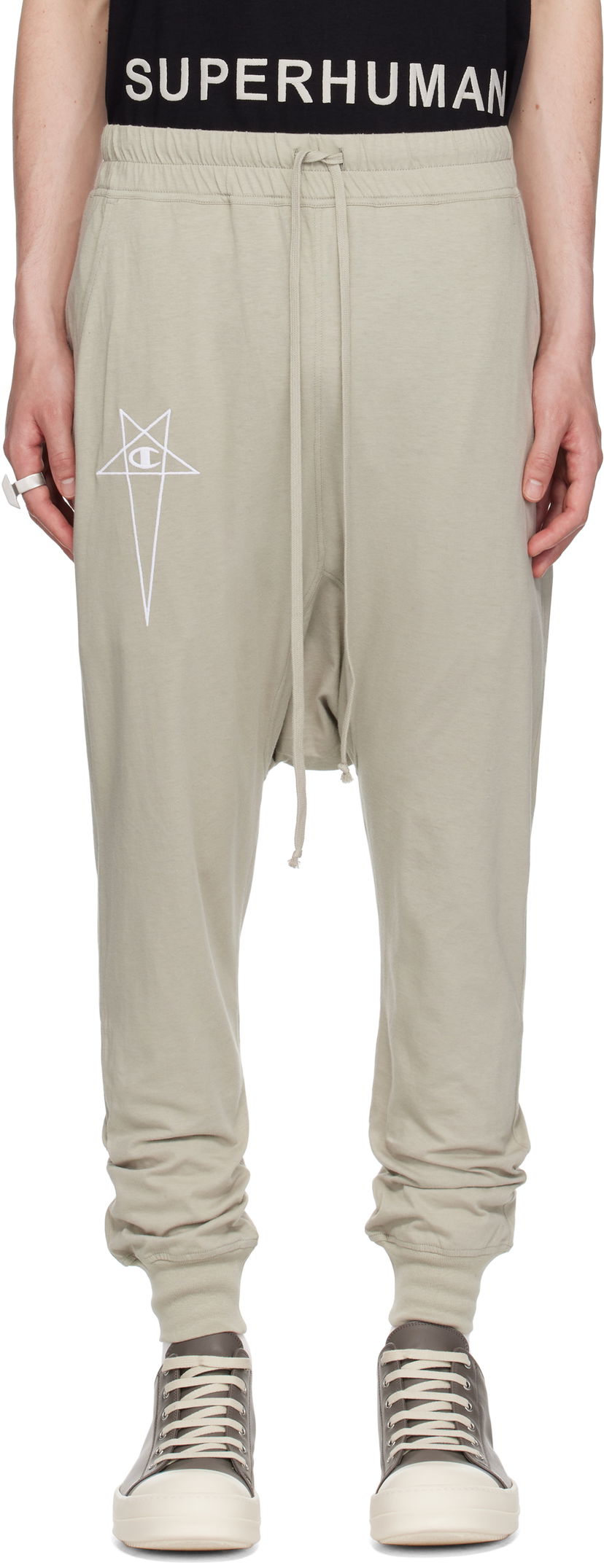Trenirka Rick Owens Rick Owens Champion Edition Prisoner Drawstring Sweatpants Siva | CM01E1690 CHJG JERSEY