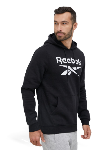 Pulover Reebok Identity Fleece Stacked Logo Pullover Hoodie Črna | H54802