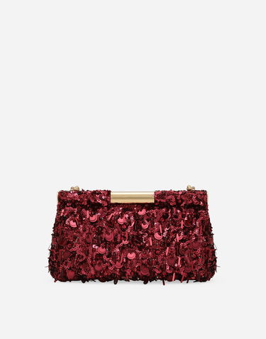 Torba za čez ramo Dolce & Gabbana Dolce & Gabbana Marlene Sequin Embellished Shoulder Bag Bordo | BB7620A521389554, 3