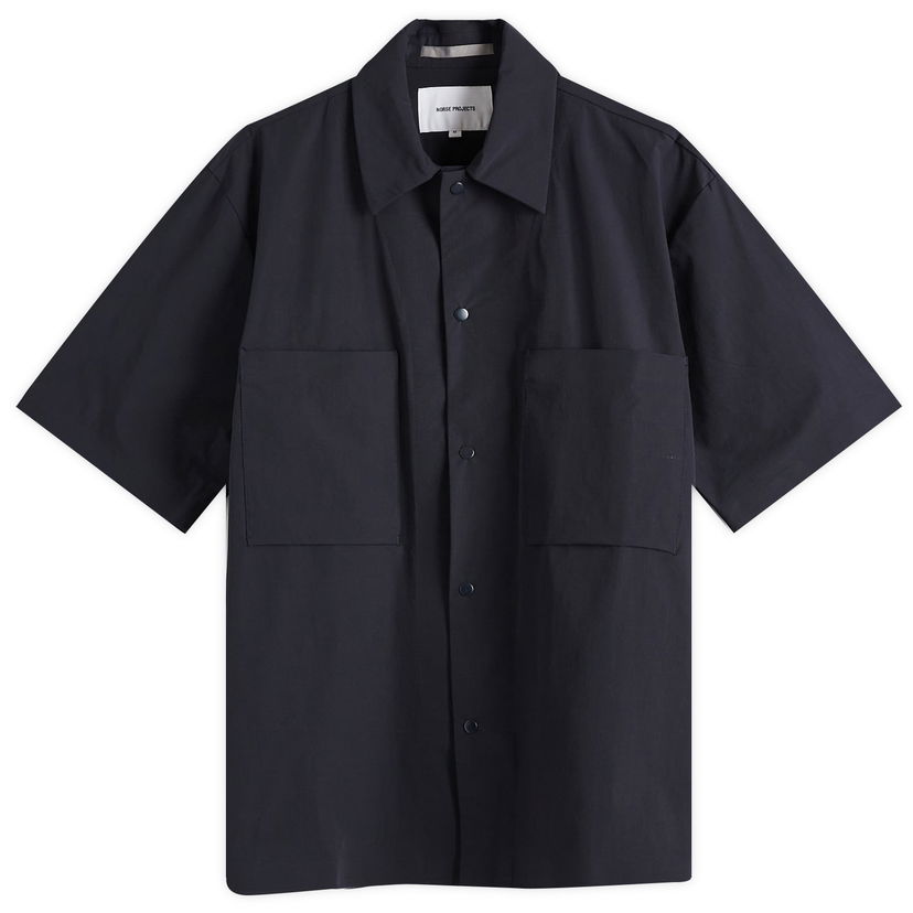 Srajce NORSE PROJECTS Hermann Travel Light Short Sleeve Shirt, Size Large Mornarica | N40-0824-7004