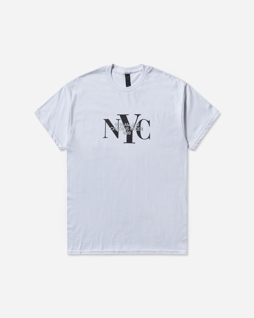 Majica Slam Jam NYC Slam Jam Chaos Is Order T-Shirt Bela | SJNYCTEE1 WHT