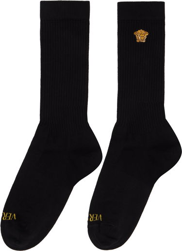 Nogavice Versace Versace Embroidered Medusa Ribbed Socks Bela | 1008835_1A13105, 2