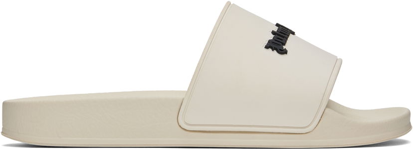 Superge in čevlji Palm Angels Classic Logo Pool Slides Bela | PWIC013C99MAT0016110