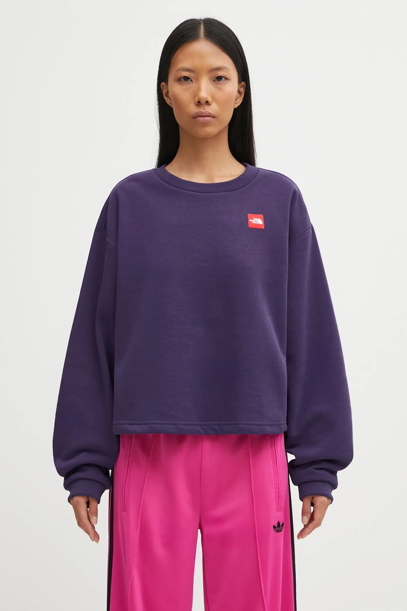 Pulover The North Face Plain Cropped Crewneck Sweatshirt Redbox Lila | NF0A8EFY1JI1