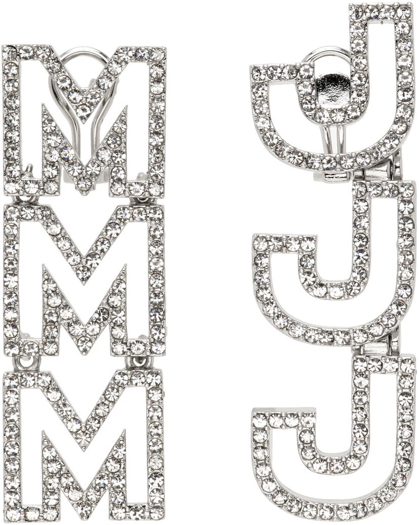 Uhani Marc Jacobs Marc Jacobs MJ Logo Crystal Drop Earrings Kovinski | 2R3JER001J30