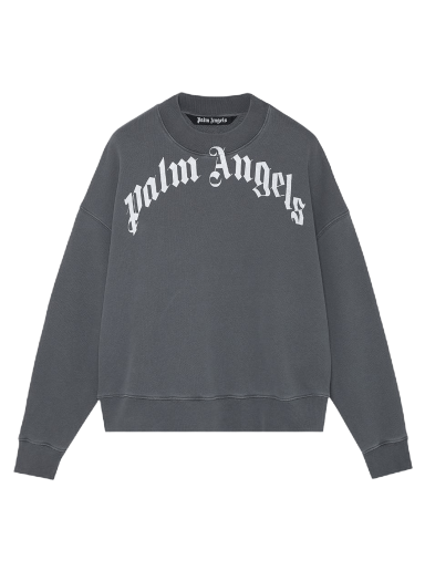 Pulover Palm Angels GD Curved Logo Crew Črna | PMBA026F21FLE0041001