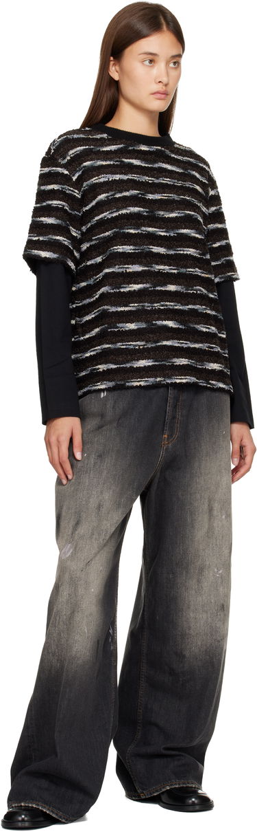 Pleteni pulover Andersson Bell Textured Striped Short-Sleeve Layered Sweater Večbarvna | atb1373u, 3