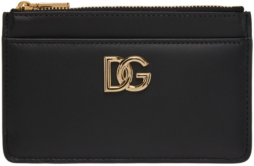 Denarnica Dolce & Gabbana Black Embossed Card Holder Črna | BI1261AW576
