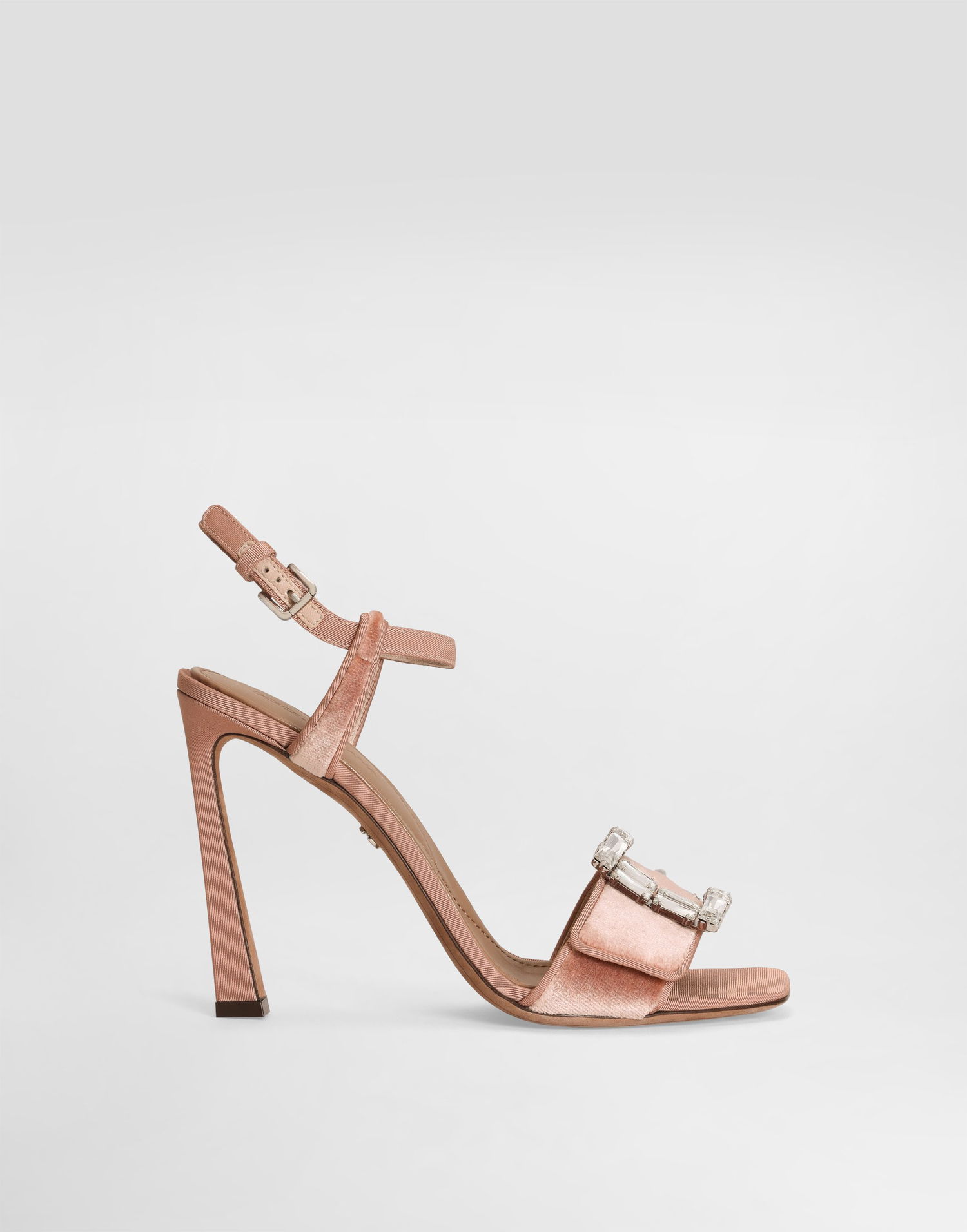 Modni dodatki Dolce & Gabbana Dolce & Gabbana Velvet Sandals With Crystal Buckle Roza | CR1792A9S2089077, 0