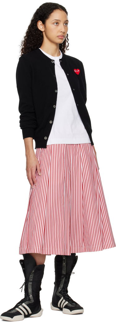 Pleteni pulover Comme des Garçons COMME des GARÇONS PLAY Heart Cardigan Črna | AX-N007-051, 3