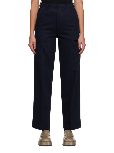 Hlače AMI Wide Leg Trousers Mornarica | FTR300.CO0011