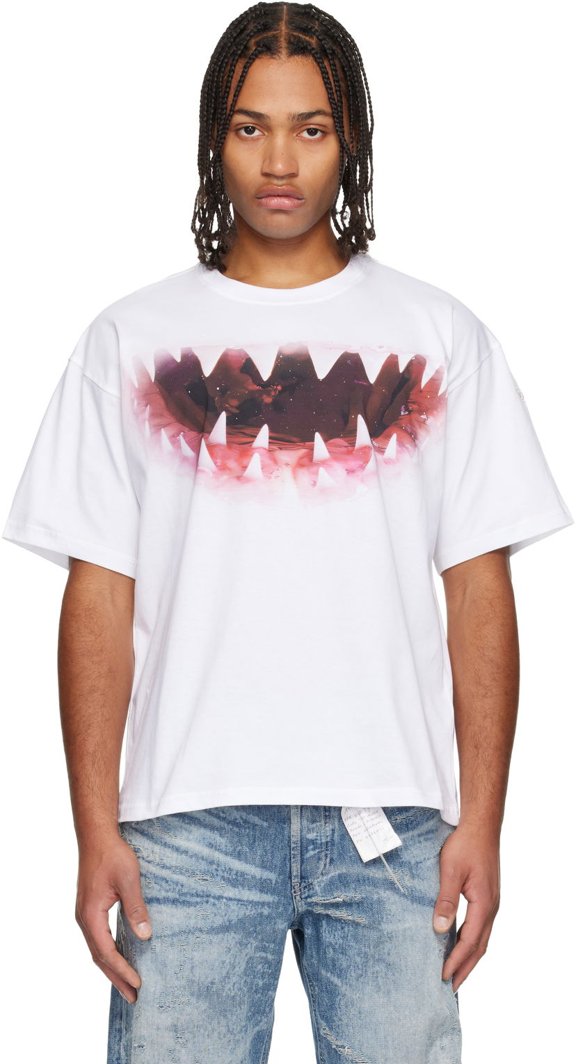 Majica Diesel Shark Mouth Graphic T-shirt Bela | A19617-0PLAT-100