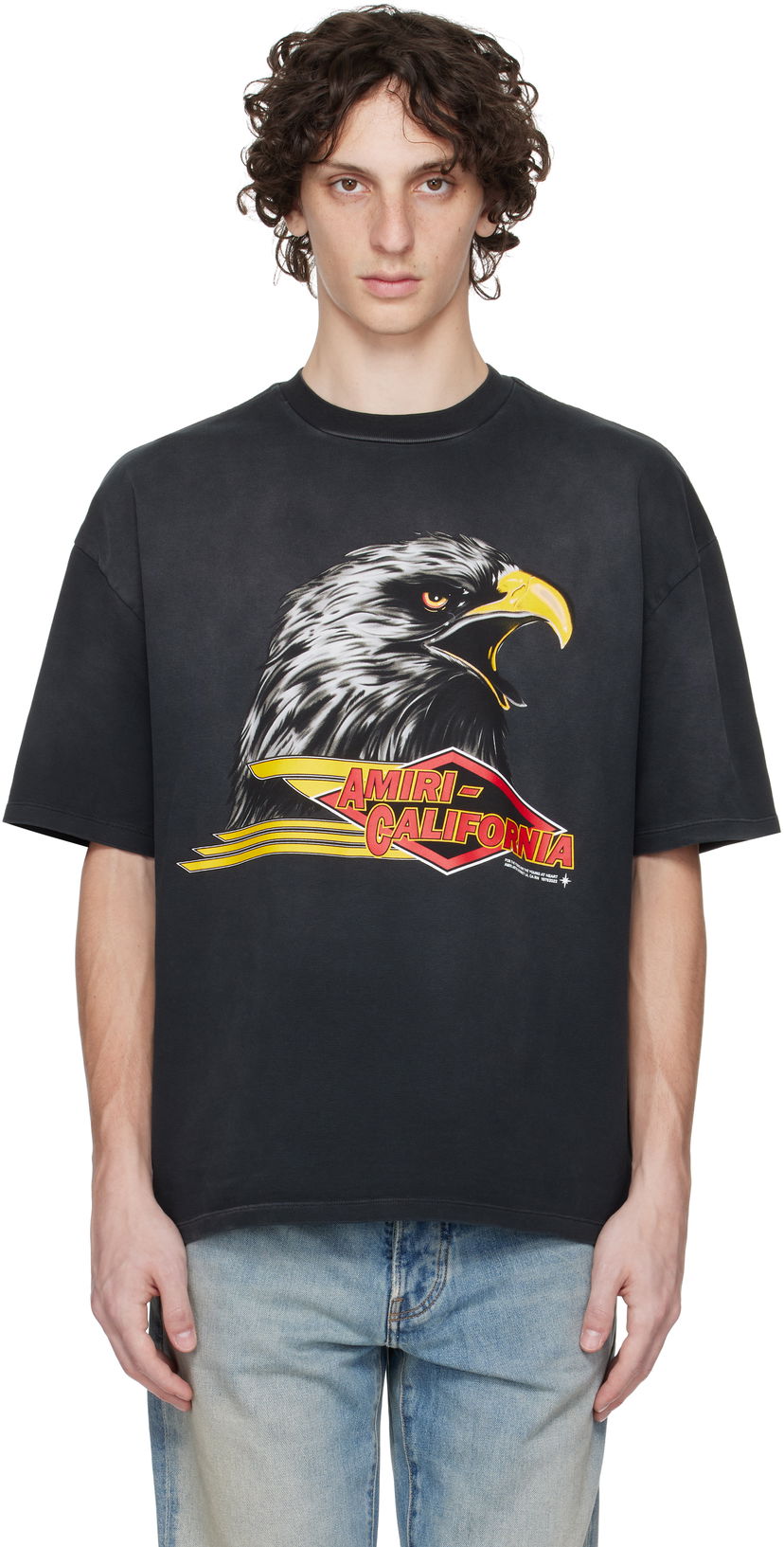 Majica AMIRI Amiri Eagle Oversized T-Shirt Črna | AMJYTE1209