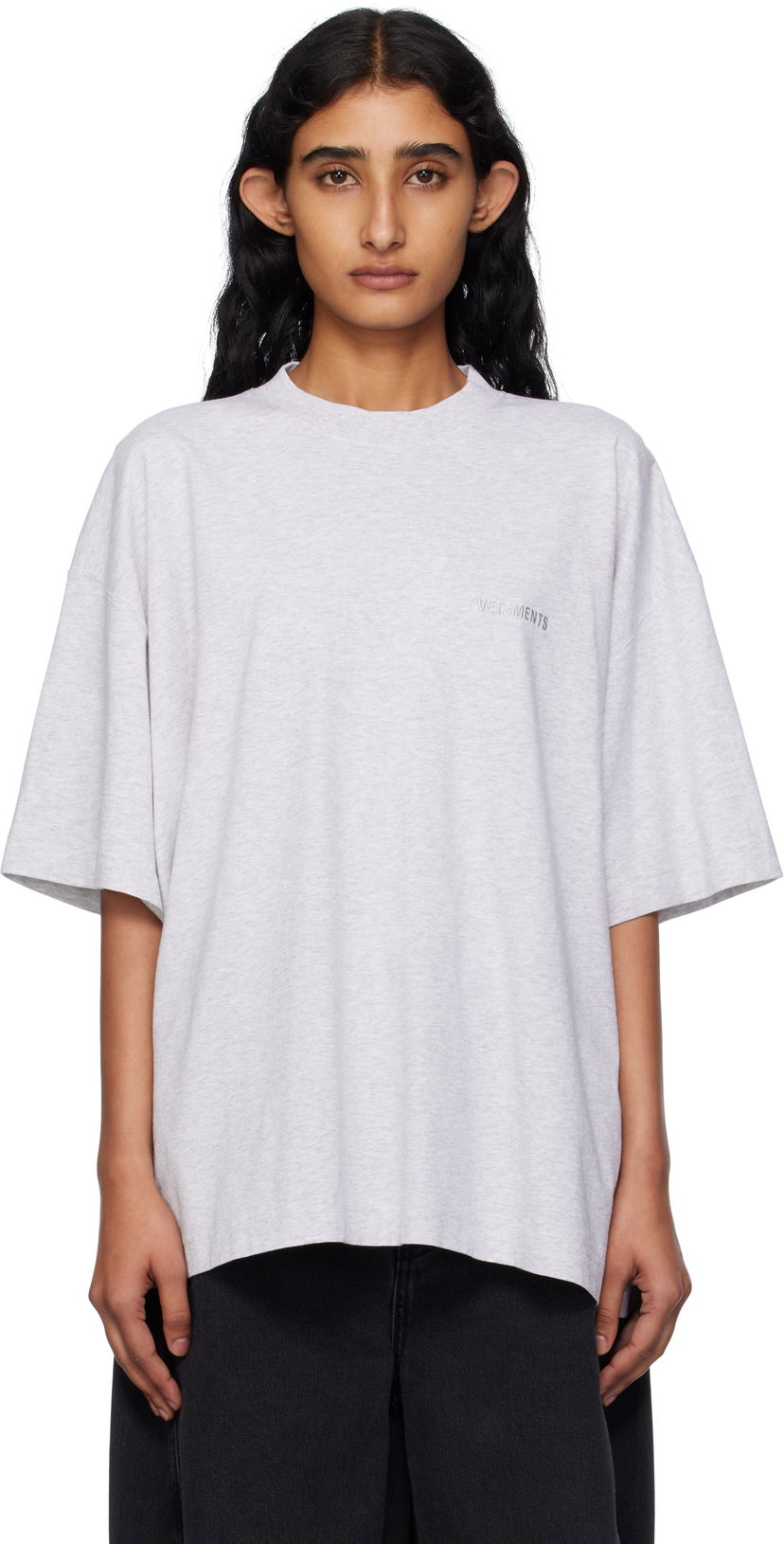Majica VETEMENTS Vetements Logo Regular Fit T-Shirt Siva | UH76TR100G