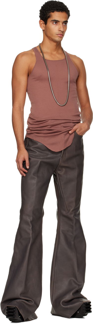 Majica brez rokavov Rick Owens Concordians Basic Rib Tank Top Rjava | RU02E1150 MR, 3