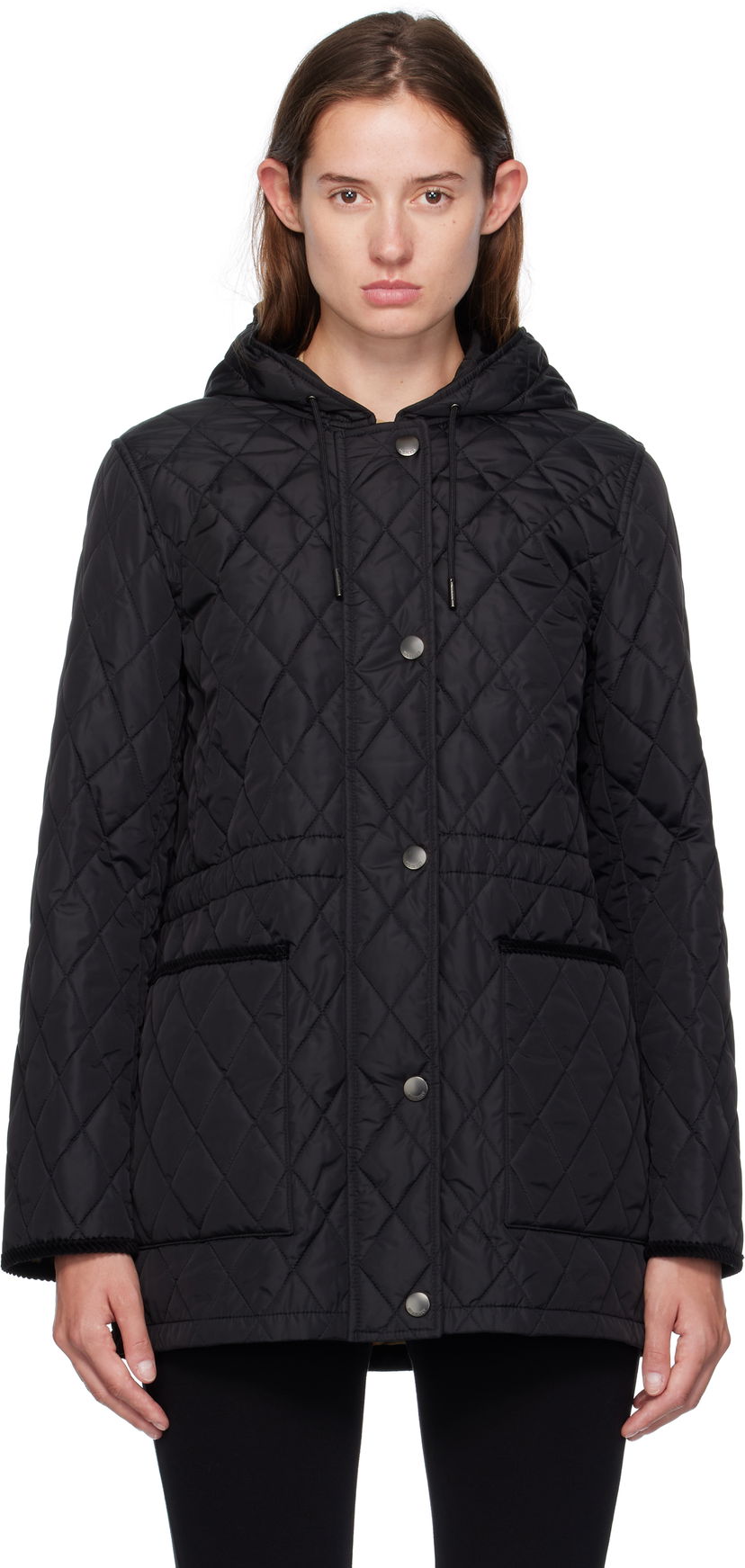 Plašči Burberry Burberry Quilted Nylon Hooded Coat Črna | 8113825