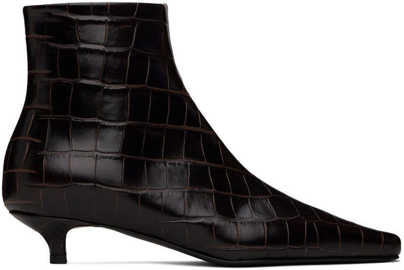 Superge in čevlji TOTEME TOTEME 'The Slim' Kitten Heel Ankle Boots Rjava | 241-WAS940-LE0023