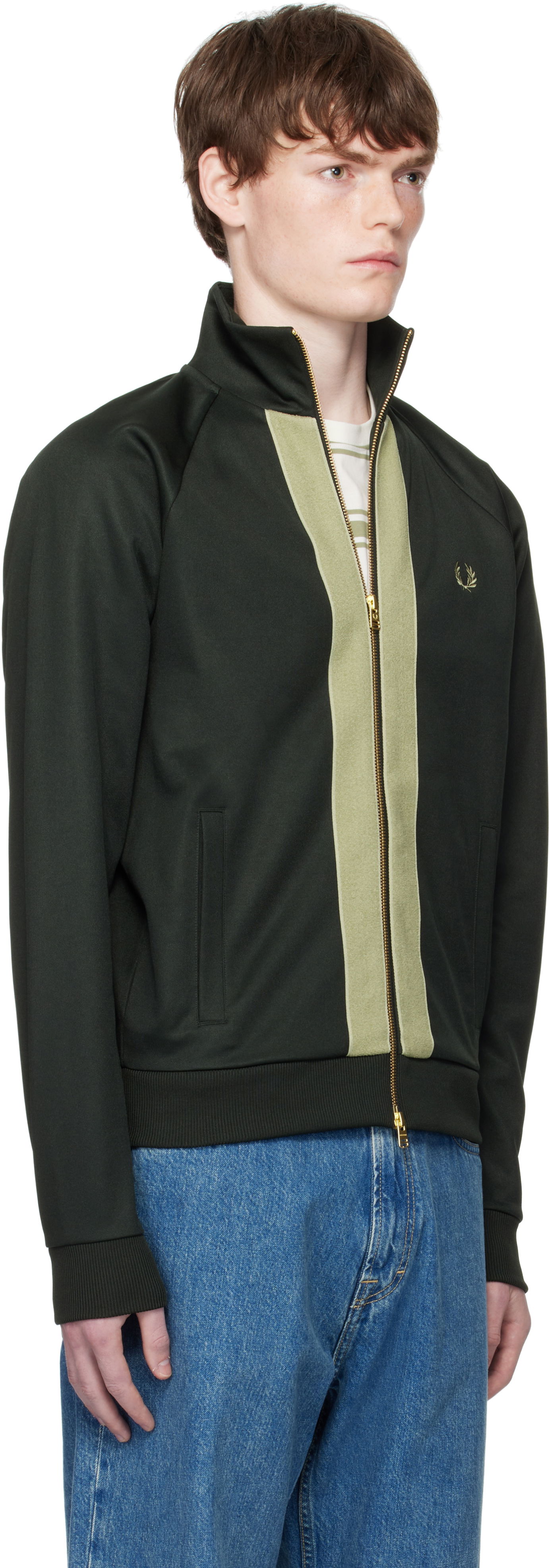 Jakna Fred Perry Fred Perry Chenille Tape Track Jacket Zelena | J9051, 1
