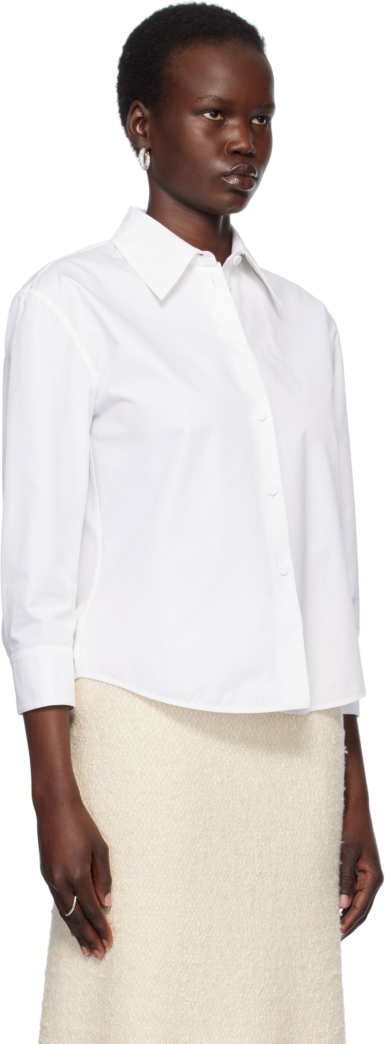 Srajce Jil Sander Cropped Button-Up Shirt Bela | J02DL0205_J45002, 1