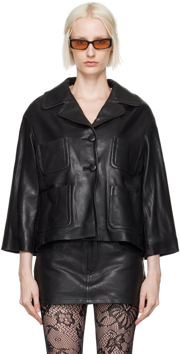 Jakna Marc Jacobs Marc Jacobs 'The Lady' Leather Jacket Črna | 2F4RJC014W01