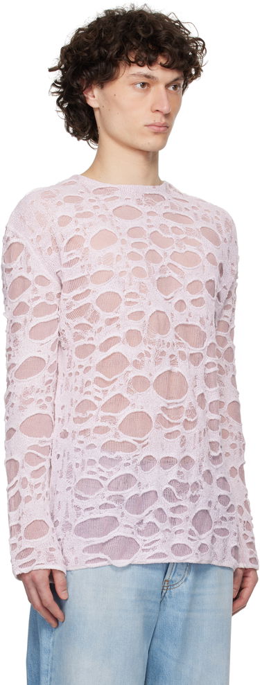 Pleteni pulover Acne Studios Acne Studios Layered Knit Sweater Roza | B60362-, 1