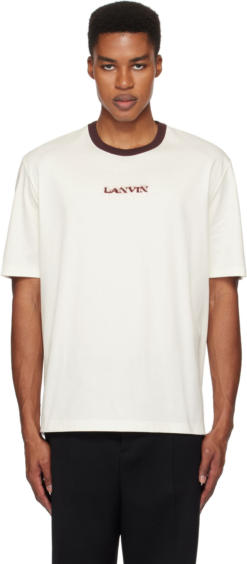 Majica LANVIN Lanvin Mohair Logo T-Shirt Bela | RM-TS0032-J154-H24