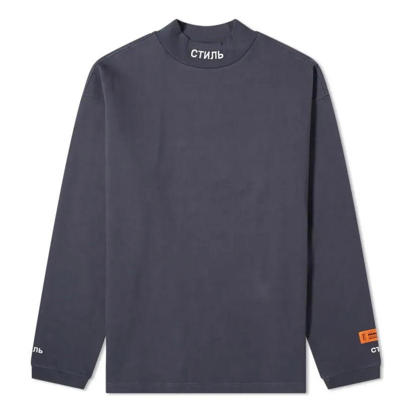 Pleteni pulover HERON PRESTON Heron Preston Long Sleeve Turtleneck T-Shirt Modra | HMAB017F20JER0014501