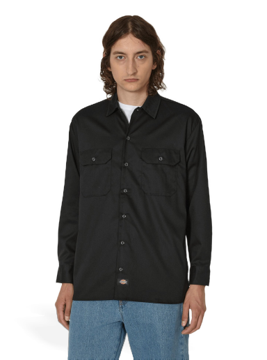 Srajce Dickies Work Longsleeve Shirt Črna | DK0A4Y26 BLK1