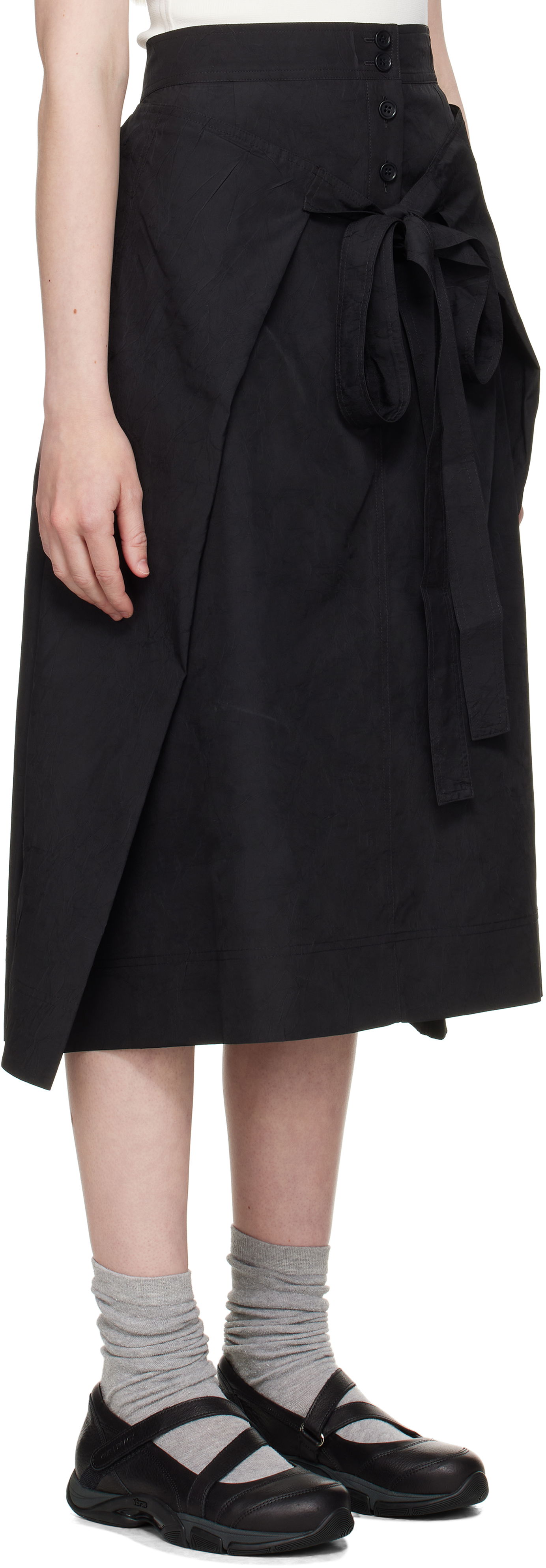 Krila YMC YMC George Midi Wrap Skirt Črna | Q3YAA, 1