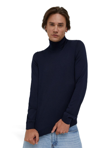 Pleteni pulover BOSS Slim-Fit Rollneck Sweater Mornarica | 50468262
