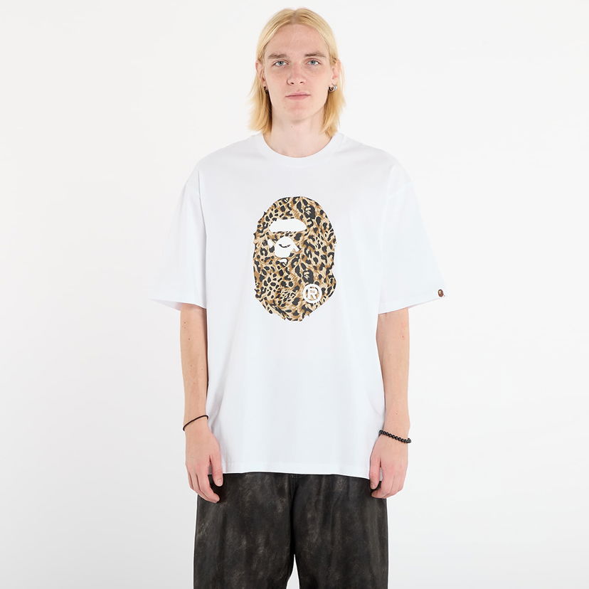 Majica BAPE Wild Leopard Pattern Ape Head Relaxed Fit T-Shirt S Bela | 001TEL801306MWHT