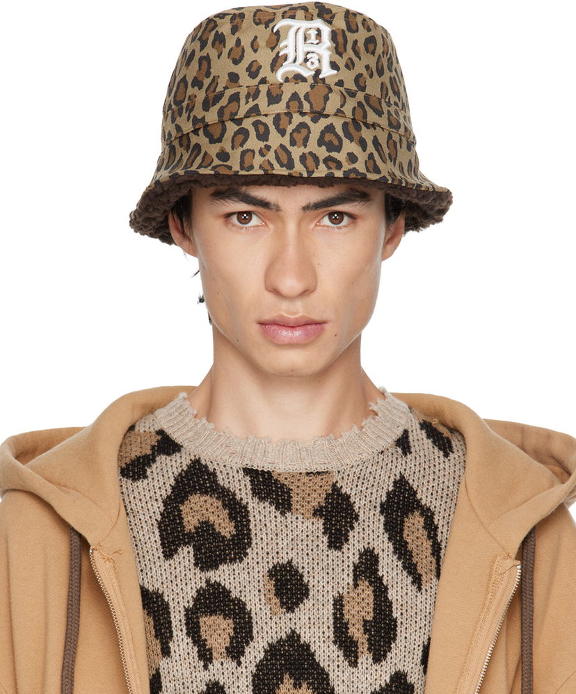 Klobuk R13 R13 Leopard Logo Bucket Hat Rjava | R13WA027-R217A