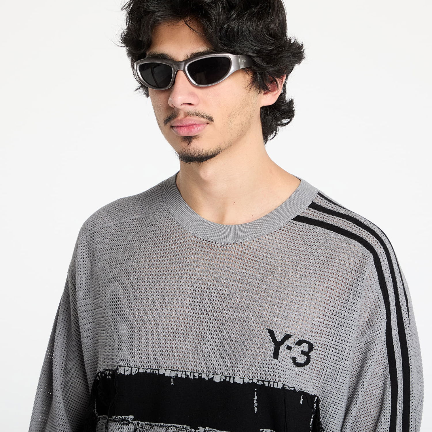Pleteni pulover Y-3 Y-3 Graphic Knit Crew Sweatshirt Siva | JM3238, 1