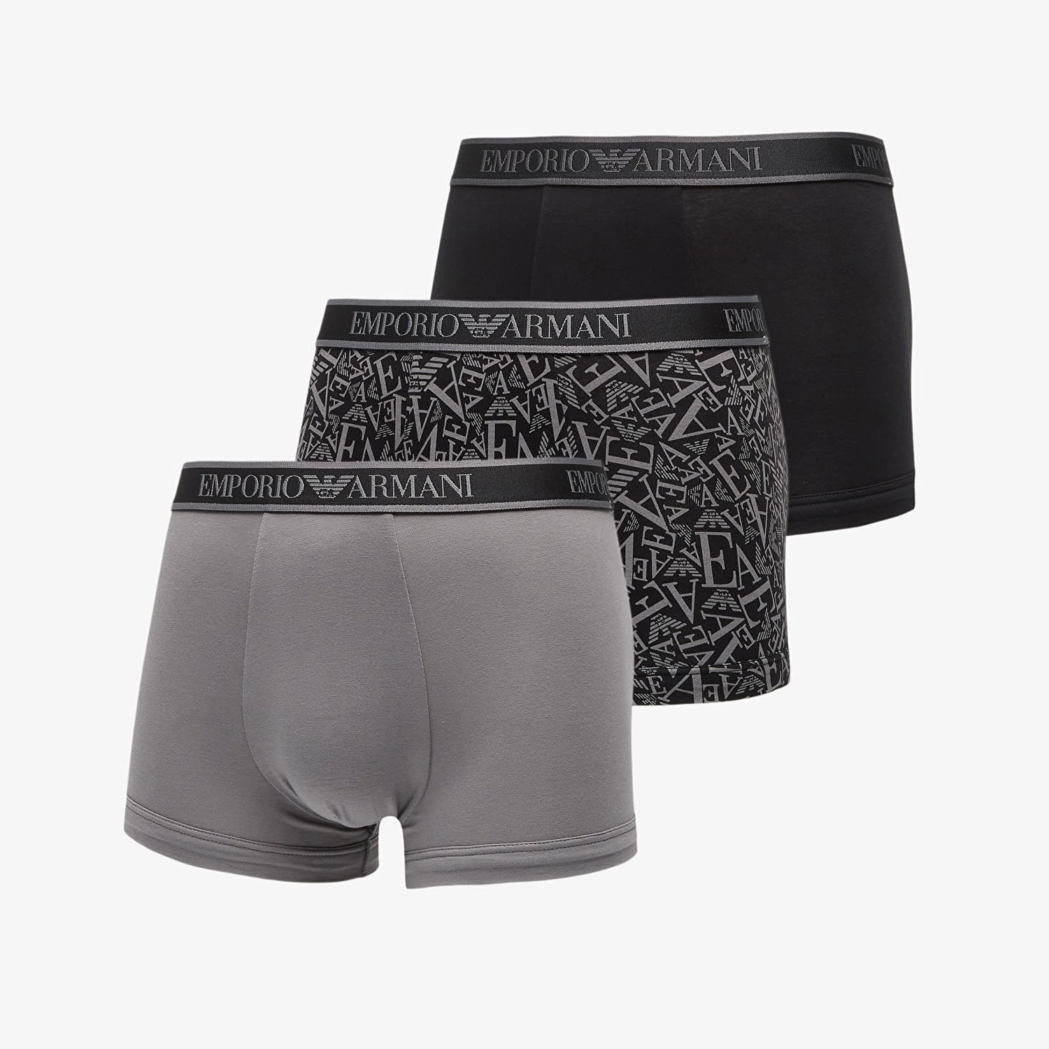 Boksarice Emporio Armani EA7 Bottom Trunk 3-Pack Blk/ Blk-Shade/ Shade Črna | EM000370AF10779MC198, 0