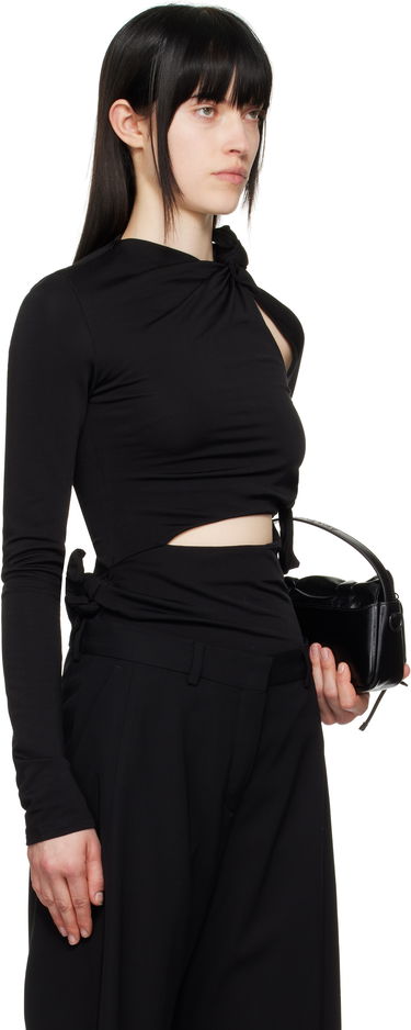 Majica Acne Studios Acne Studios Knotted Cutout Long Sleeve Top Črna | AL0453-, 1