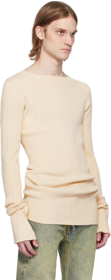 Pleteni pulover Entire Studios Entire Studios Arches Ribbed Knit Sweater Bež | ES2716BU, 4