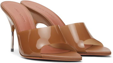 Modni dodatki Amina Muaddi Amina Muaddi Bianca Glass Slipper 95 Mules Rjava | BIANCA GLASS SLIPPER 95, 3