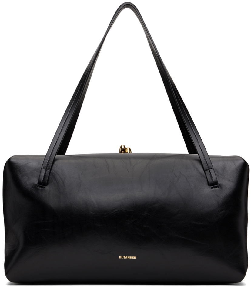 Torba za čez ramo Jil Sander Pillow Handle Leather Shoulder Bag Črna | J08WD0065_P5636