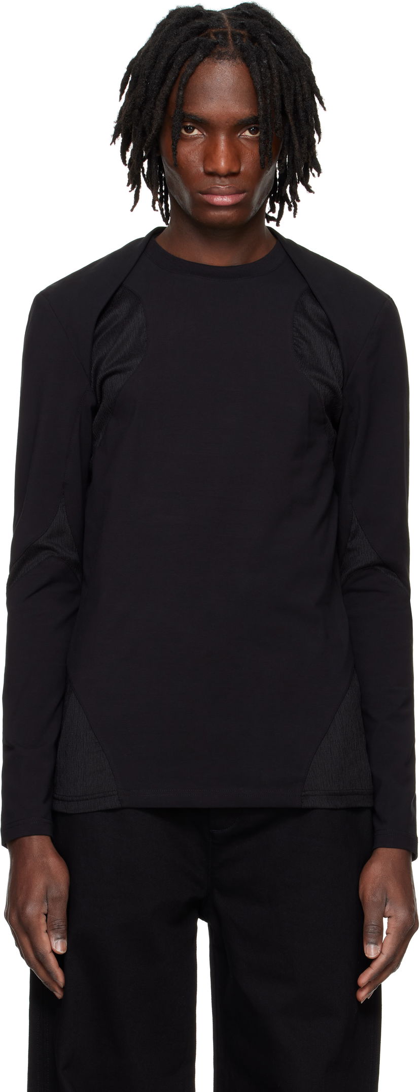 Pleteni pulover HELIOT EMIL HELIOT EMIL Evolute Long Sleeve T-Shirt Črna | PRESS25_M_08_074_BLK01