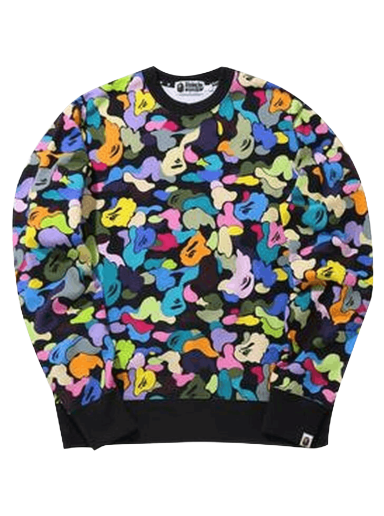 Pleteni pulover BAPE Multi Camo Crewneck Črna | 1G80 113 017 BLACK