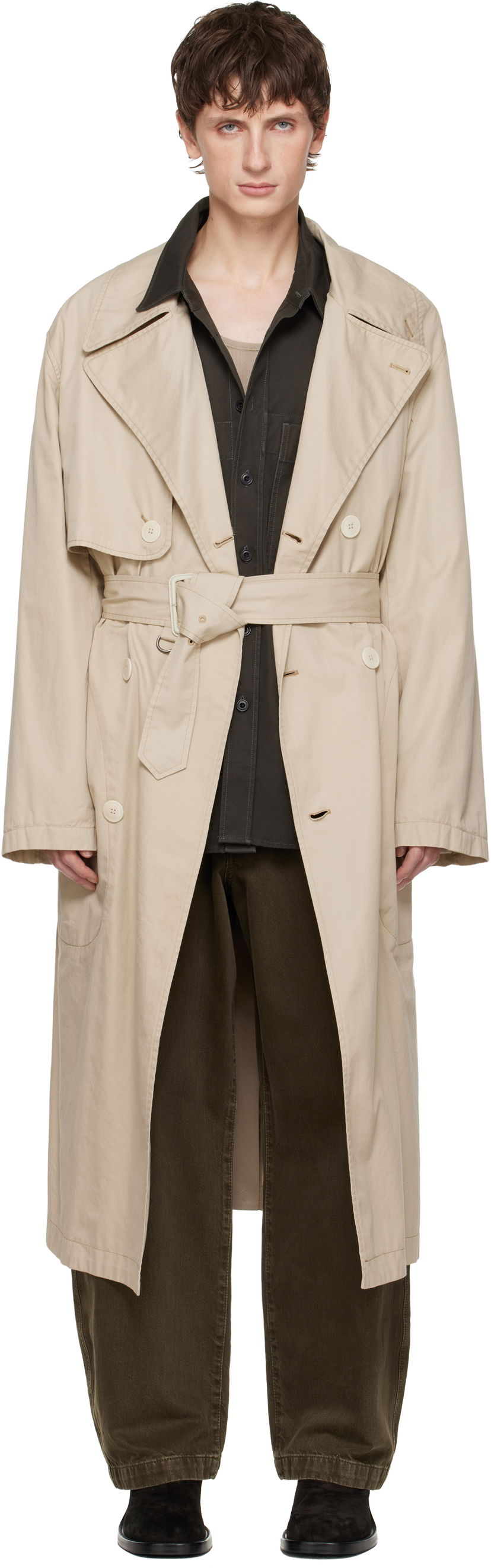 Trenčkot LEMAIRE Belted Trench Coat Bež | CO1126 LF1441