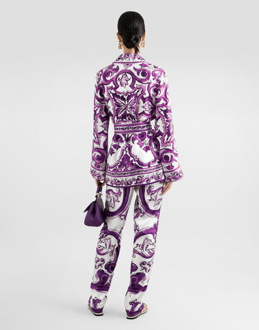 Jakna Dolce & Gabbana Dolce & Gabbana Majolica-Print Twill Jacket Lila | F5Q03THI1TKIP3TN, 2