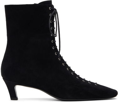 Modni dodatki TOTEME TOTEME Suede Lace-Up Ankle Boots Črna | 252-WAS0209-LE0012, 0