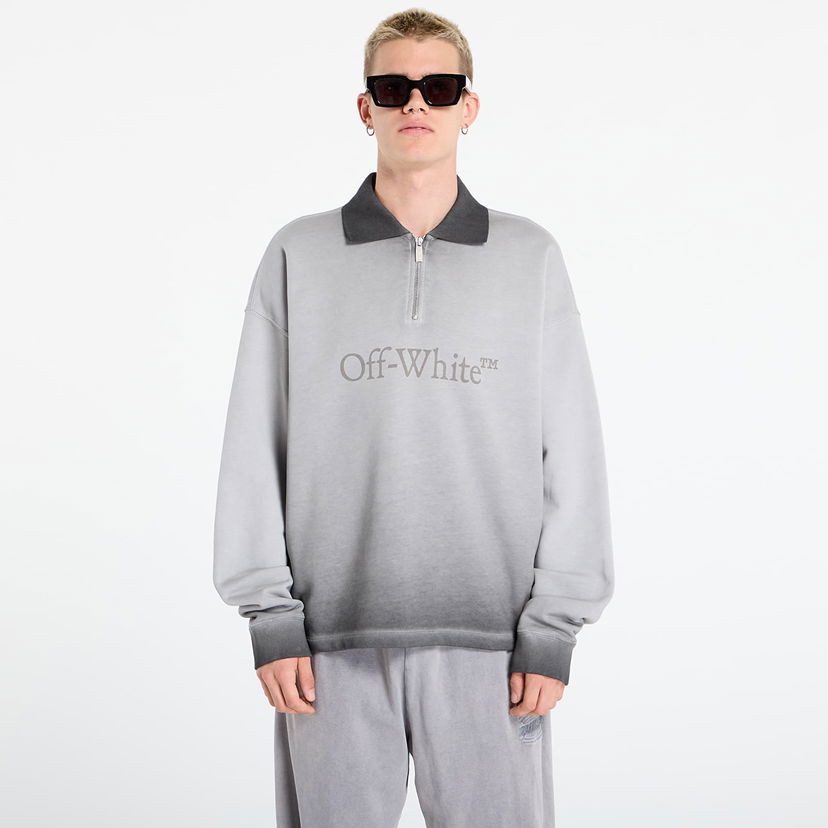 Pulover Off-White Off-White Laundry Fleece Polo Sweatshirt Siva | OMAD00NF25FLE0061212
